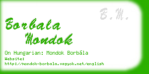 borbala mondok business card